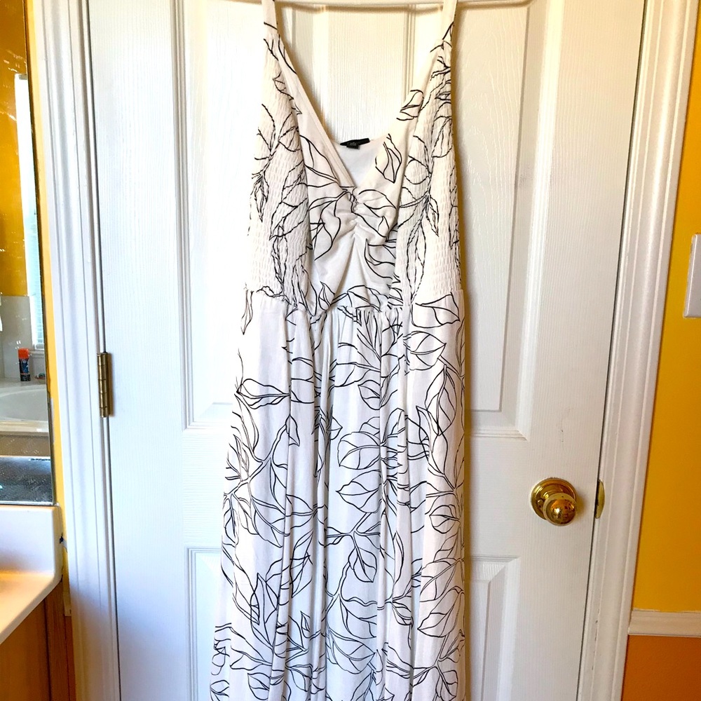 Black and white floral dress